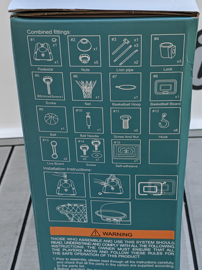 JEWLS Stainless Swimdeck Basketball Hoop Kit